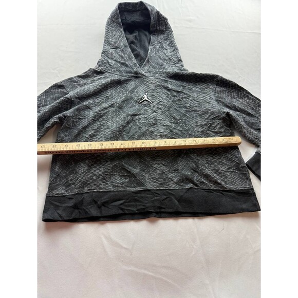Nike Air Jordan Jumpman Logo Hoodie Sweatshirt Gray Snakeskin Cropped L 12-13Yr - Picture 4 of 7